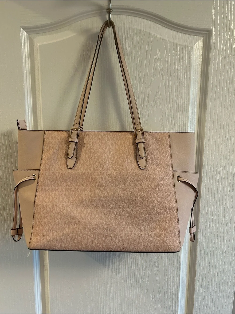 Michael Kors Blush Pink Logo Tote with MK Charm